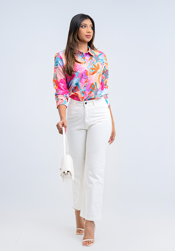 LISA PINK PRINTED BLOUSE 